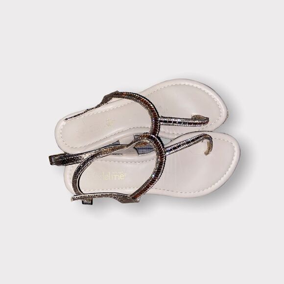 Madeline Stuart Gold Leather Sandals with Rhinestones Size 8 M - Picture 1 of 5